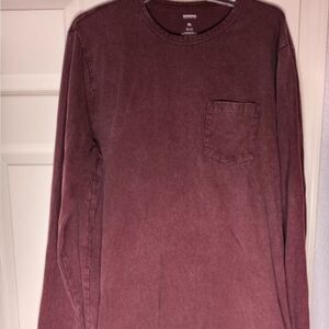 Sonoma Goods For Life Xl 100%Cotton Mahogany Lngslvs Pocket Waffle Men's Shirt.